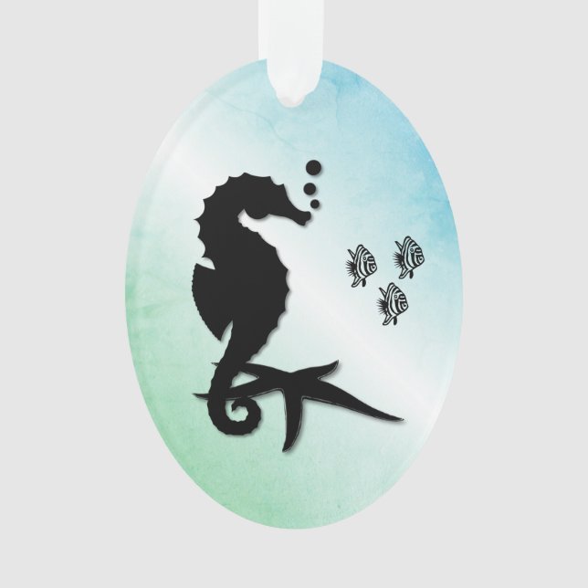 Seahorse Into the Green Ornament (Front)