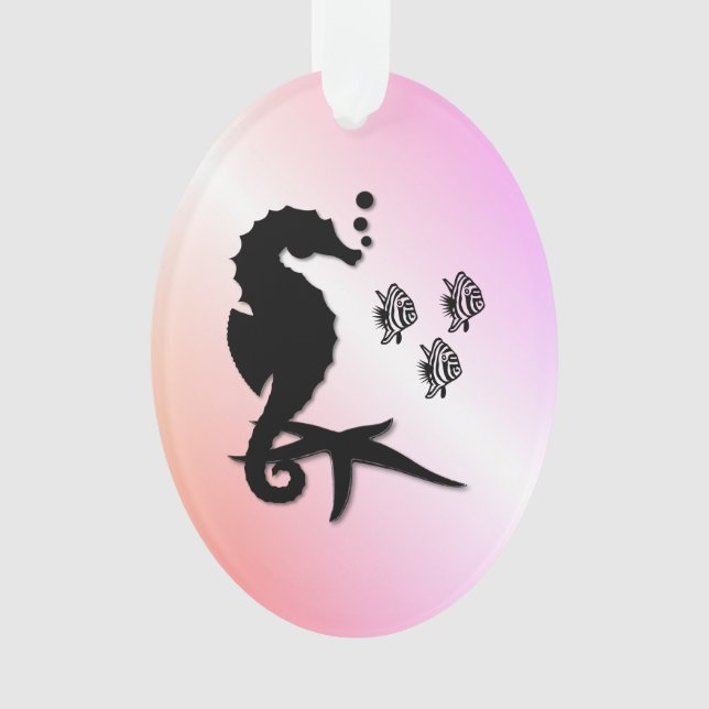 Seahorse Into the Purple Ornament (Front)