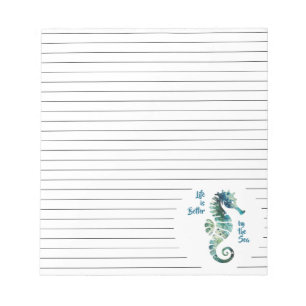 Seahorse – Life is Better by the Sea Notepad