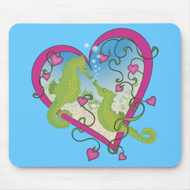 Seahorse Love Mouse Pad (Front)