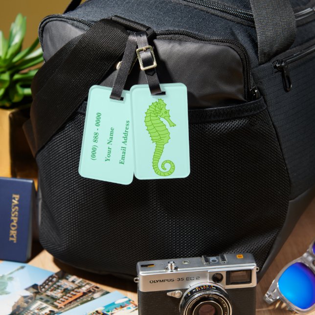 Seahorse Luggage Tag (Front & Back)