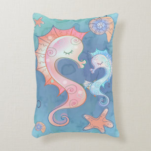 Seahorse Mum And Baby   Gift For Kids Decorative Cushion