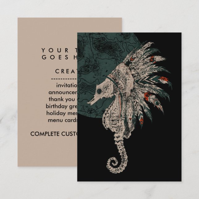 seahorse native night invitation (Front/Back)