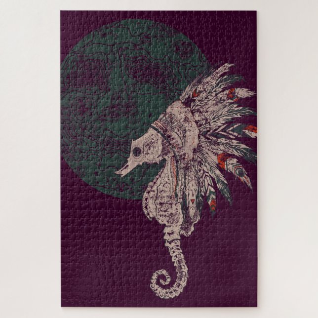 seahorse native night jigsaw puzzle (Vertical)