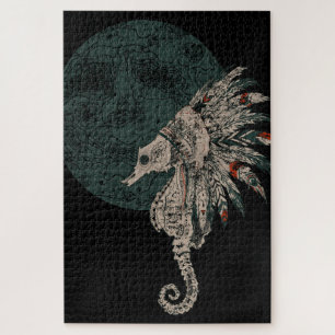 seahorse native night jigsaw puzzle