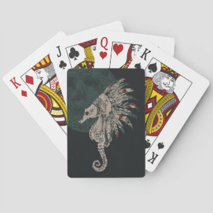 seahorse native night playing cards