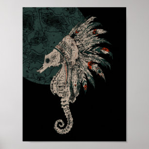 seahorse native night poster