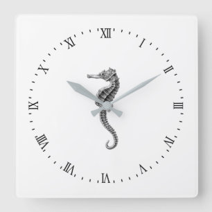 "SEAHORSE" NAUTICAL ACRYLIC WALLCLOCK
