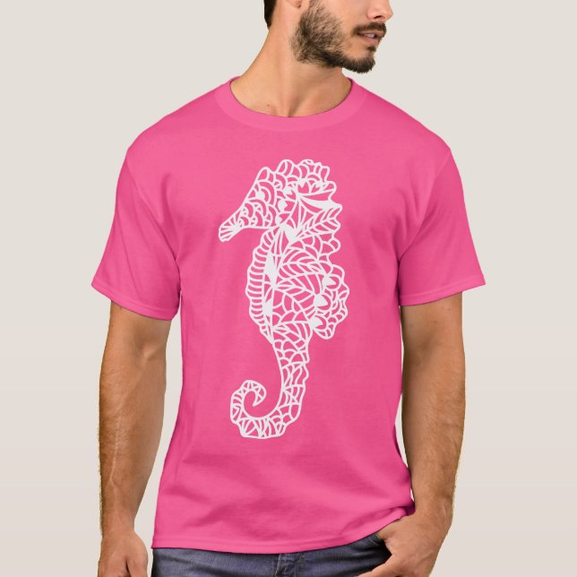 Seahorse Nautical Preppy Ocean Beach Deep Sea Divi T-Shirt (Front)