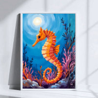 Seahorse | Ocean Animal Coral Reef Watercolor