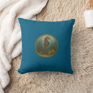 Seahorse Ocean Blue Pillows