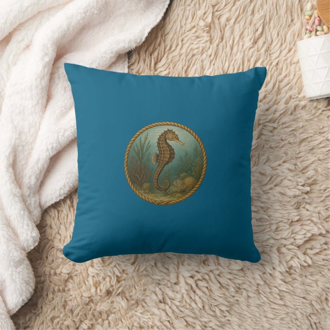 Seahorse Ocean Blue Pillows (Blanket)