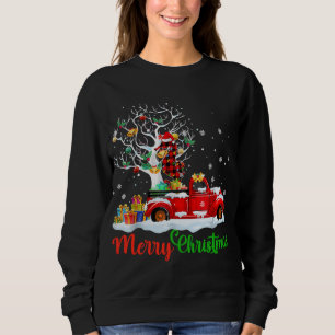 Seahorse On Red Truck Christmas Pajama Funny Xmas  Sweatshirt