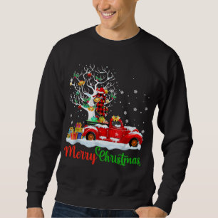Seahorse On Red Truck Christmas Pajama Funny Xmas Sweatshirt