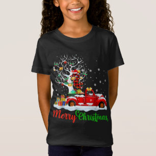 Seahorse On Red Truck Christmas Pajama Funny Xmas T-Shirt