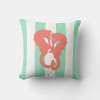 Seahorse Pair on Seafoam Green Stripes