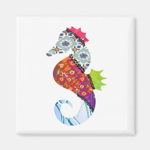 Seahorse Patchwork Pet Magnet