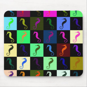 Seahorse Pattern Multicoloured Mouse Pad