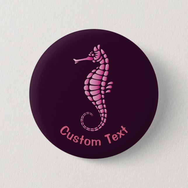 Seahorse Pink 6 Cm Round Badge (Front)