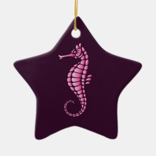 Seahorse Pink Ceramic Tree Decoration