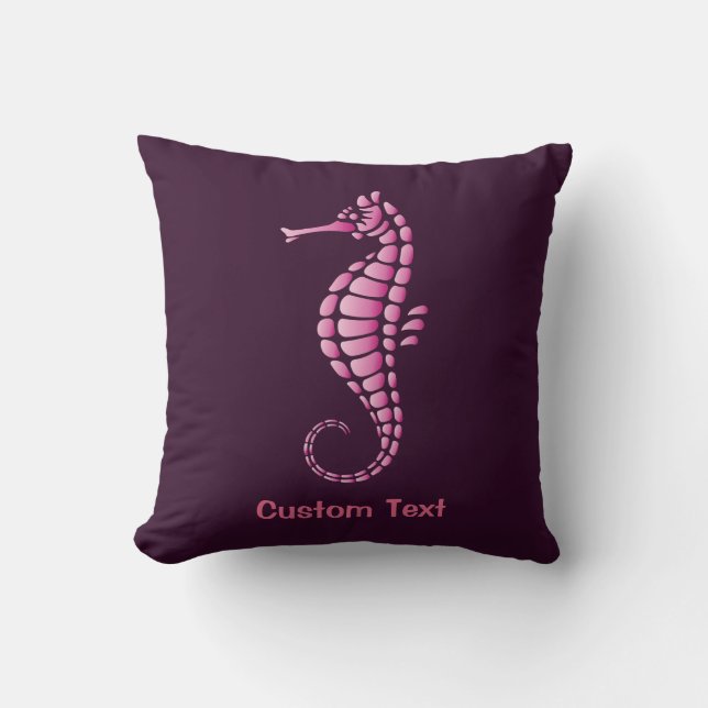Seahorse Pink Cushion (Front)