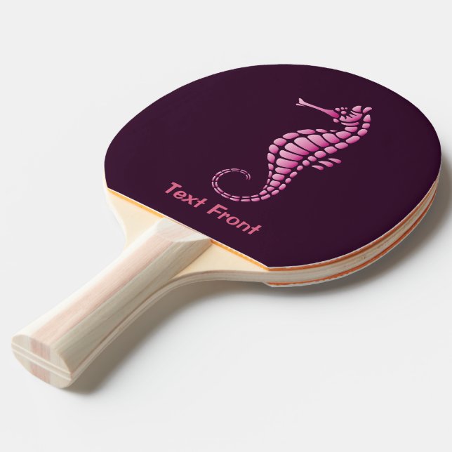 Seahorse Pink Ping Pong Paddle (Front Angle)