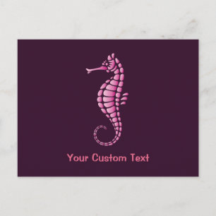 Seahorse Pink Postcard