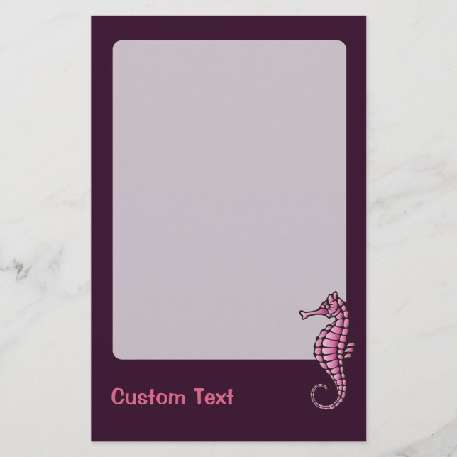Seahorse Pink Stationery (Front)