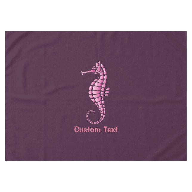 Seahorse Pink Tablecloth (Front (Horizontal))