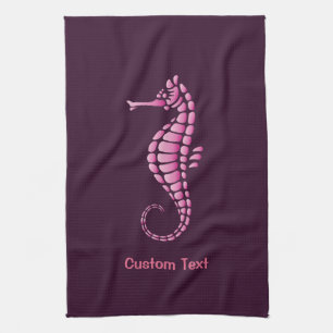 Seahorse Pink Tea Towel