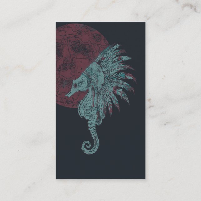 seahorse red moon business card (Front)