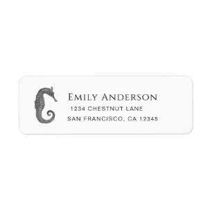 Seahorse Return Address Label