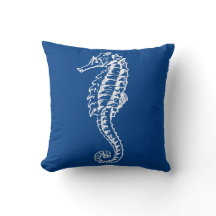 Seahorse Reversible Throw Pillow