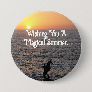 Seahorse Rider Button Pin