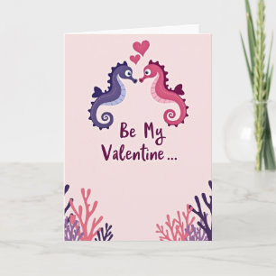Seahorse Romance Valentine Card
