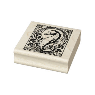 Seahorse rubber stamp