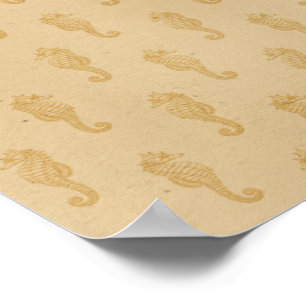Seahorse Sea Animal Lover Vintage Style Poster