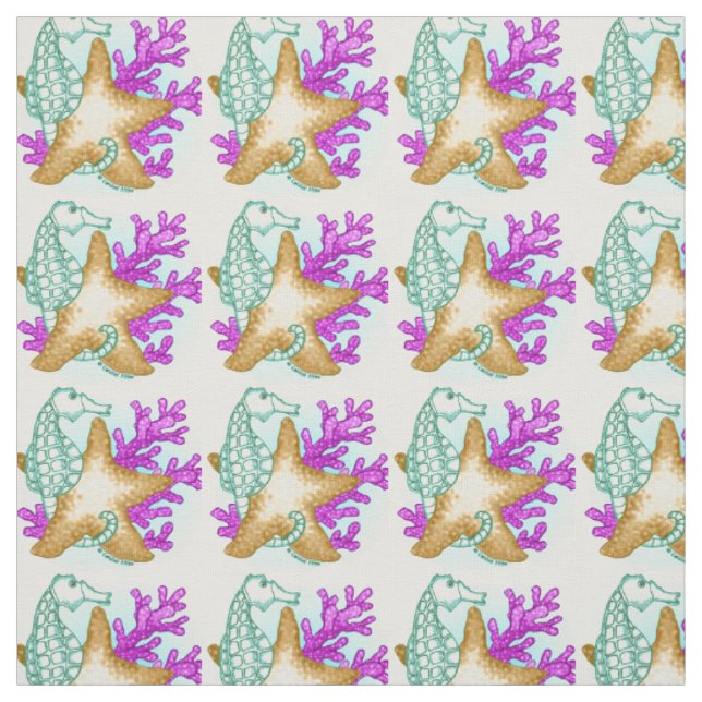 Seahorse Sea Friends Fabric (Swatch)