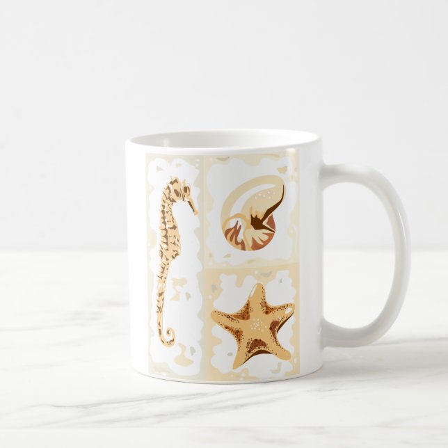 Seahorse Seashells Aquatic Life Mugs (Right)