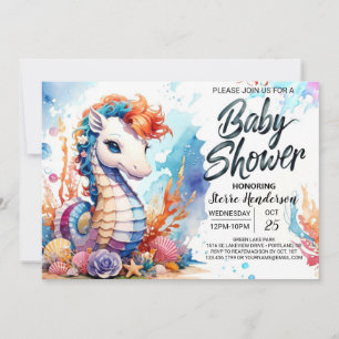 Seahorse Serenade Sea Baby Shower Invitation