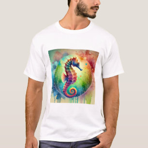 Seahorse Serenity 220824AREF143 - Watercolor T-Shirt