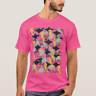 Seahorse Shark Turtle Stingray Dolphin Ocean Patte T-Shirt