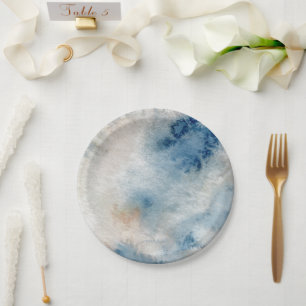 Seahorse shell under the sea Blue Birthday For Kid Paper Plate