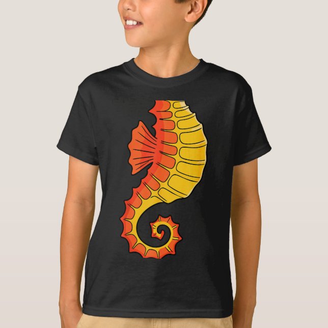Seahorse Shirt Adult Kids Men Women Sea Horse Cost (Front)