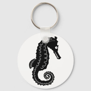 Seahorse Silhouette Key Ring