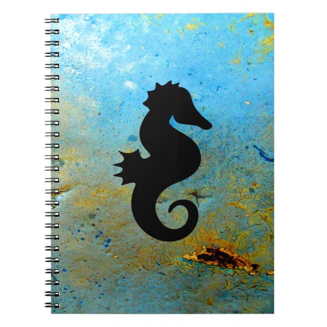 Seahorse Silhouette Spiral Notebook (Front)
