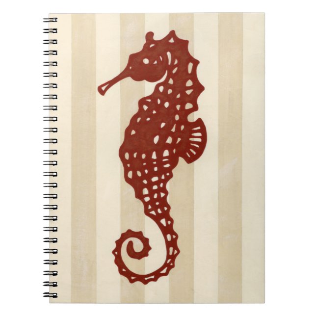 Seahorse Silhouette Spiral Notebook (Front)