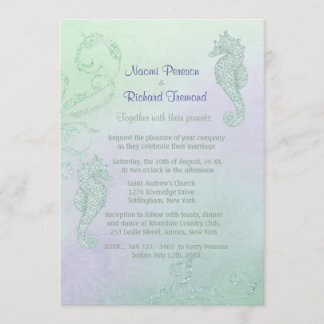 Seahorse Sparkle Wedding Invitation