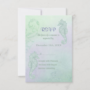 Seahorse Sparkle Wedding  - RSVP Card