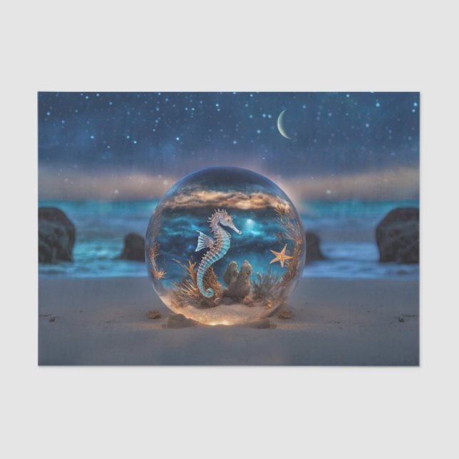 Seahorse Starfish Nautical  Tissue Paper (Front)